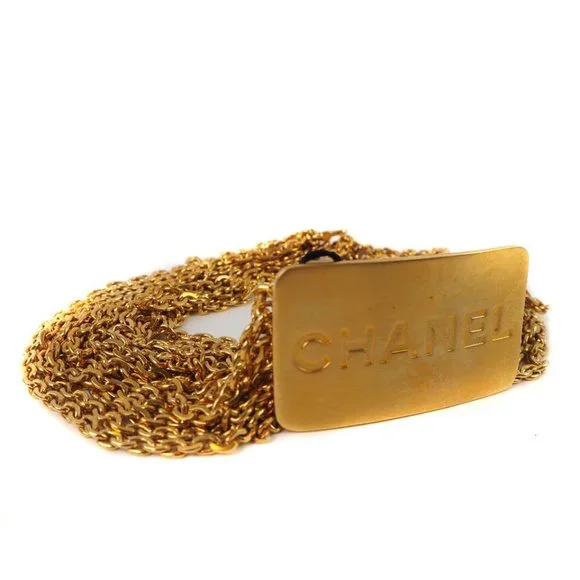 CHANEL with logo Chain belt gold Plated Gold Women CHANEL Vintage 93P CC Logo Chain Belt Accessory Gold Metal  main image 3